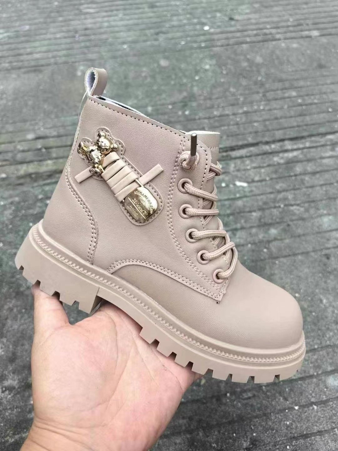 Mixed brand boys and girls boots winter new cashmere leather boots wholesale