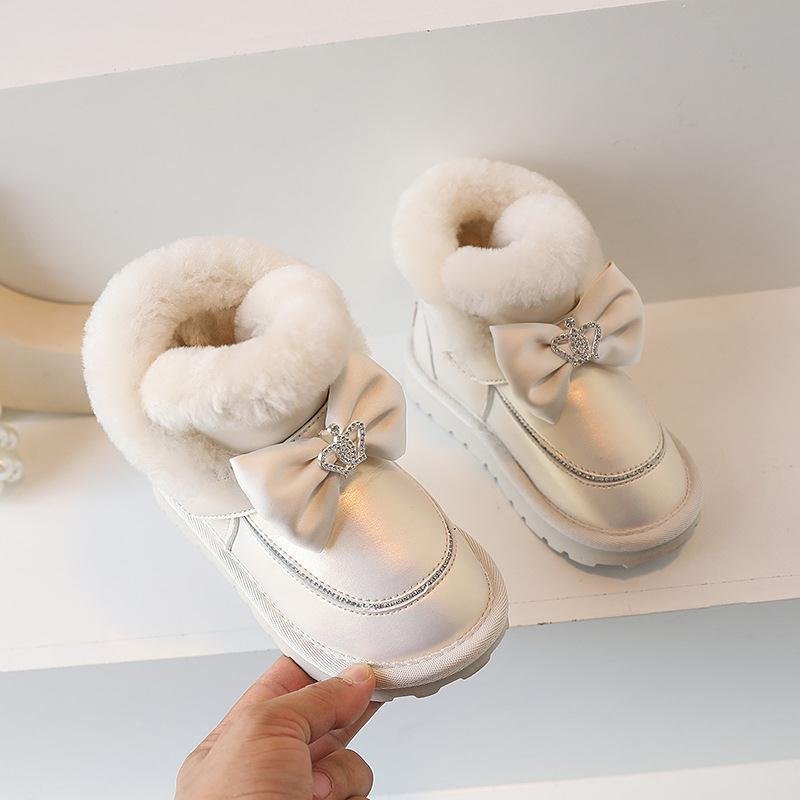 Flat Princess Baby Shoes Girl 2023 Fashion Trend Winter Boots for Kids Wholesale Custom Thick Children Snow Boot