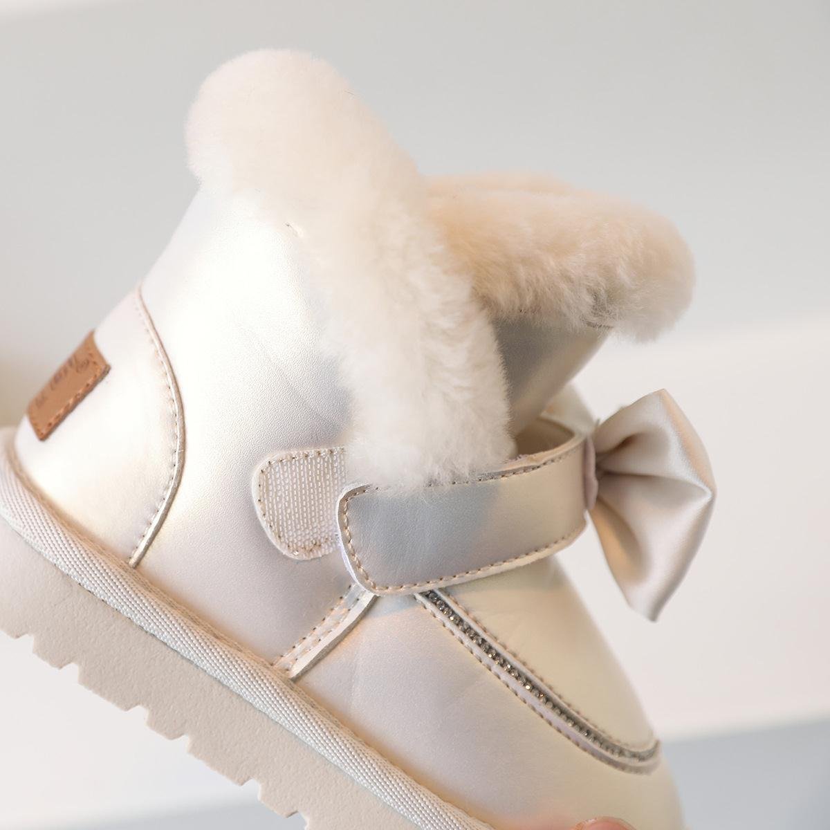 Flat Princess Baby Shoes Girl 2023 Fashion Trend Winter Boots for Kids Wholesale Custom Thick Children Snow Boot