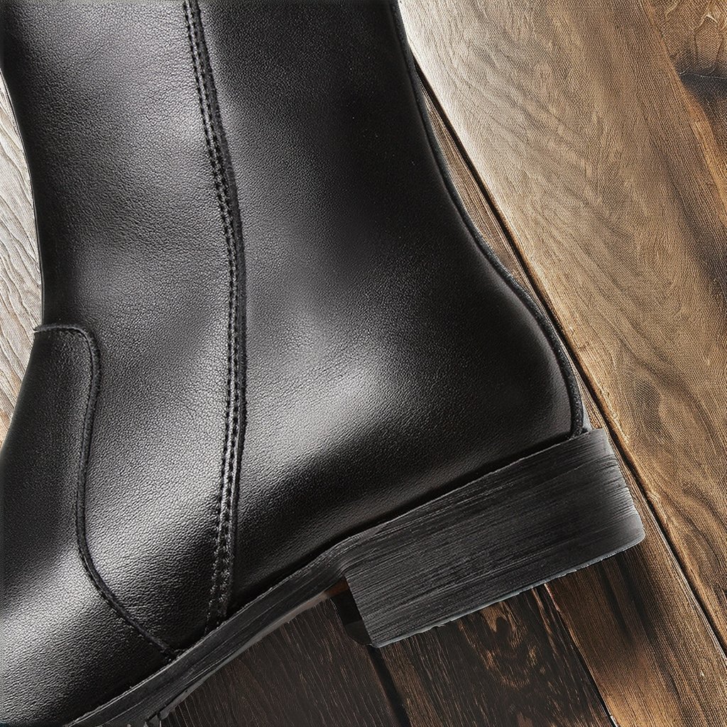 Classic Design Men's Genuine Leather Chelsea Boots Zip Closure Ankle Height Chukka Boot for Work Winter Summer Use Sizes 37-45