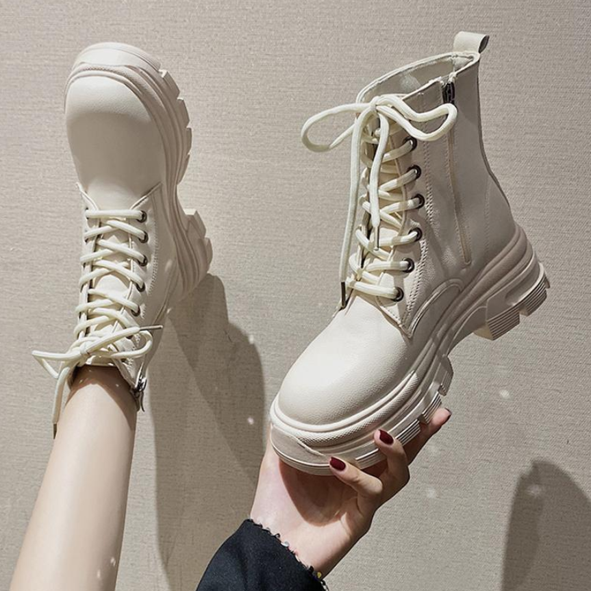 Thick Sole Martin Boots Women's Fashion Winter New British Style Short Boots Cool Large Size Boots