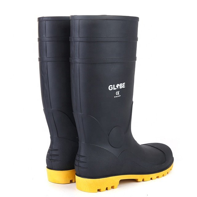 Wejump Long Waterproof Fishing Men Pvc Rubber Wellies Safety Rain Boots For Men Safety