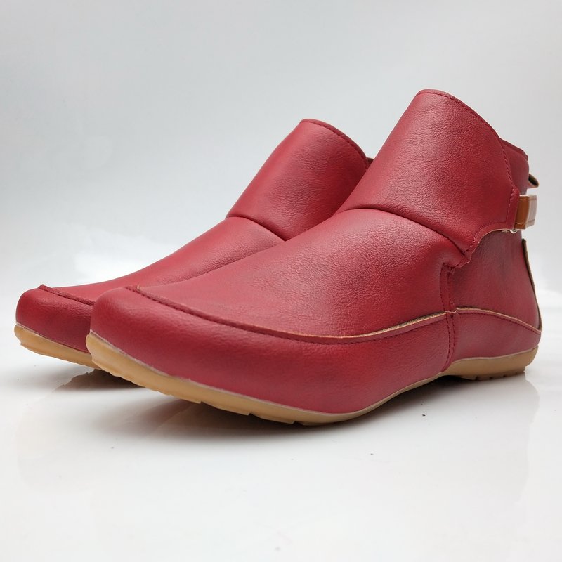 Factory Direct Sale Women Red Ankle Boots Women's Casual Shoes Flat Walking Shoes Ladies Boots