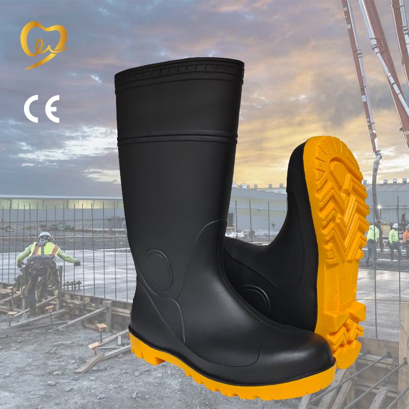 CE S3 S4 S5 fashion high heelwaterproof work wellington Plastic gumboots pvc rain boot man wholesale Adult Polyester Unisex