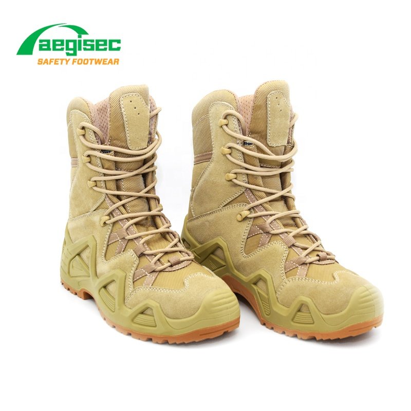 AEGISEC cow suede+oxford cloth desert boots men shoes oil resistant tactical jungle boots