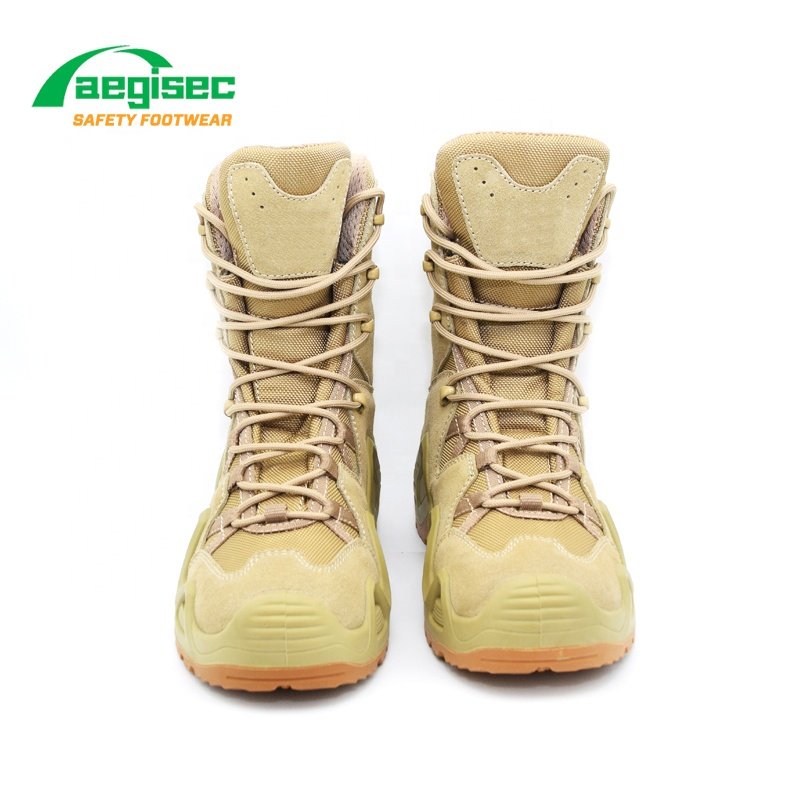 AEGISEC cow suede+oxford cloth desert boots men shoes oil resistant tactical jungle boots