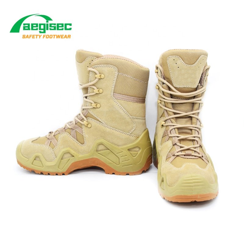 AEGISEC cow suede+oxford cloth desert boots men shoes oil resistant tactical jungle boots