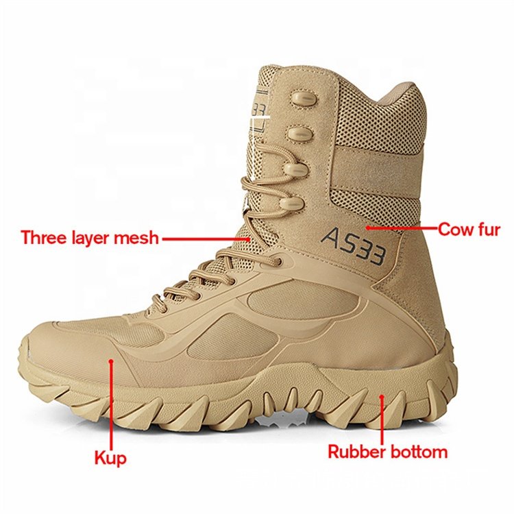Sturdyarmor ODM Chile High-ankle Waterproof Wear Resistant Sand Tactical Boots with side zipper