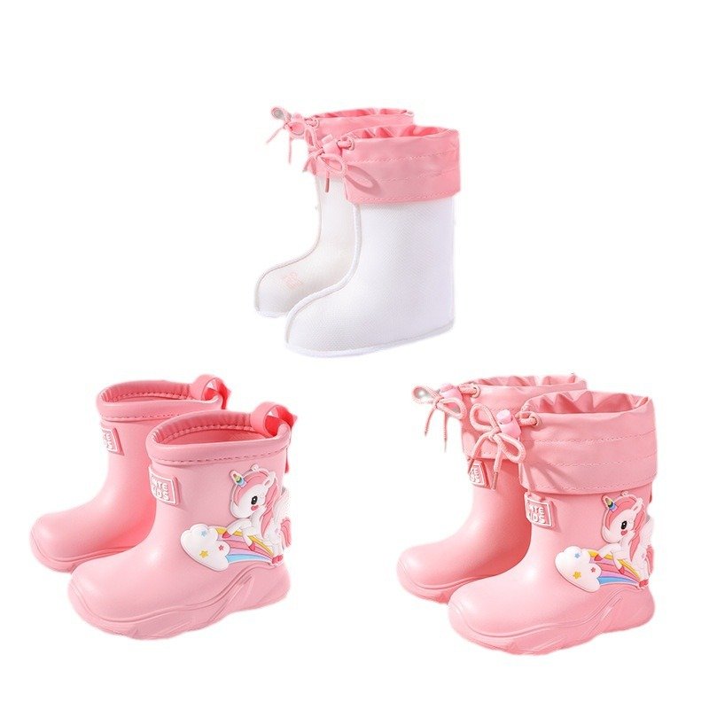 Cute Cartoon Unicorn Dinosaur Children Rubber Rain Boots Shoes EVA Non Slip Baby Boys Girl Kids Waterproof Rain Boots