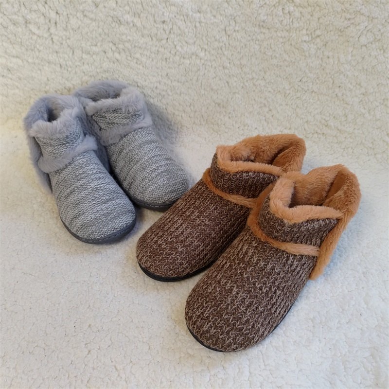 Autumn and winter thick soles and fleece lovers warm indoor non-slip cotton boots
