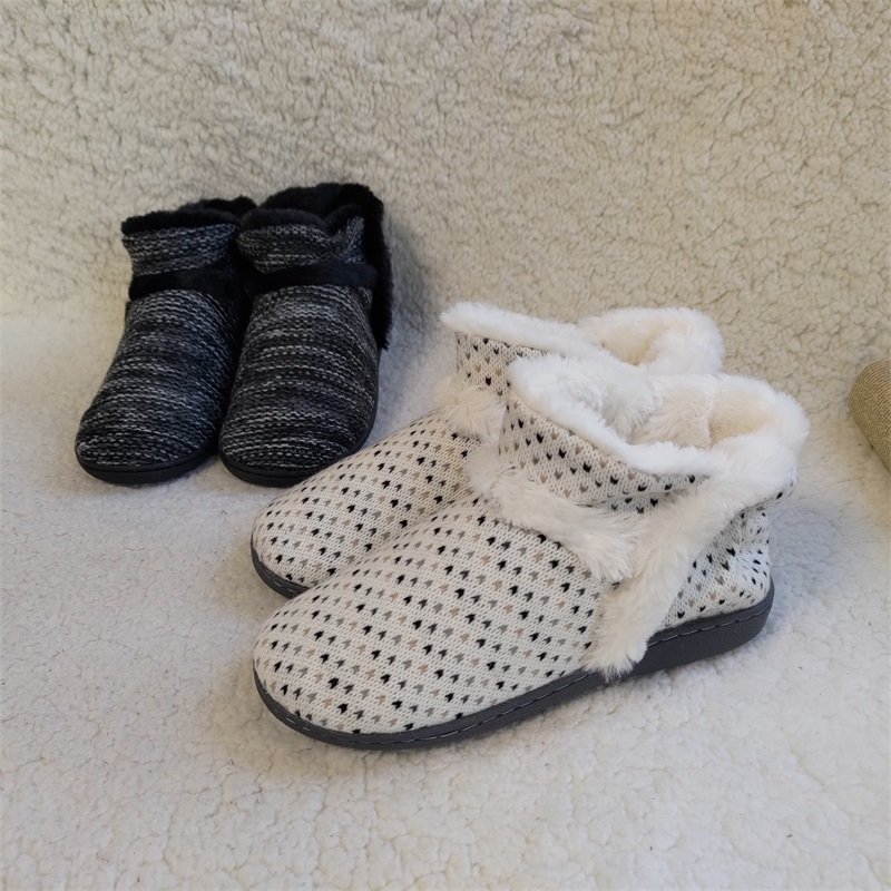 Autumn and winter thick soles and fleece lovers warm indoor non-slip cotton boots