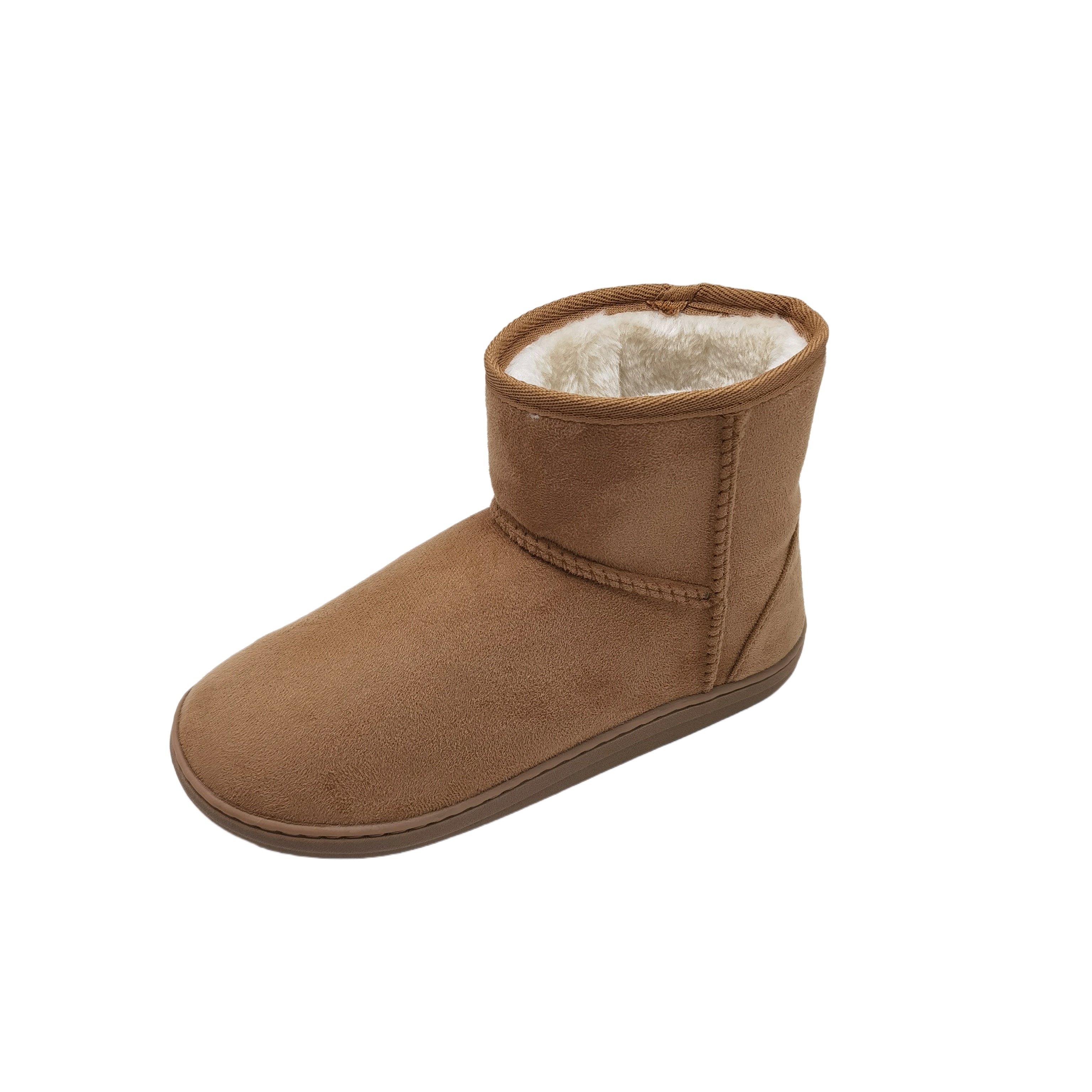 OEM customized Logo indoor boots TPR rubber outsole winter home flat slipper boots faux fur plush house boots for women