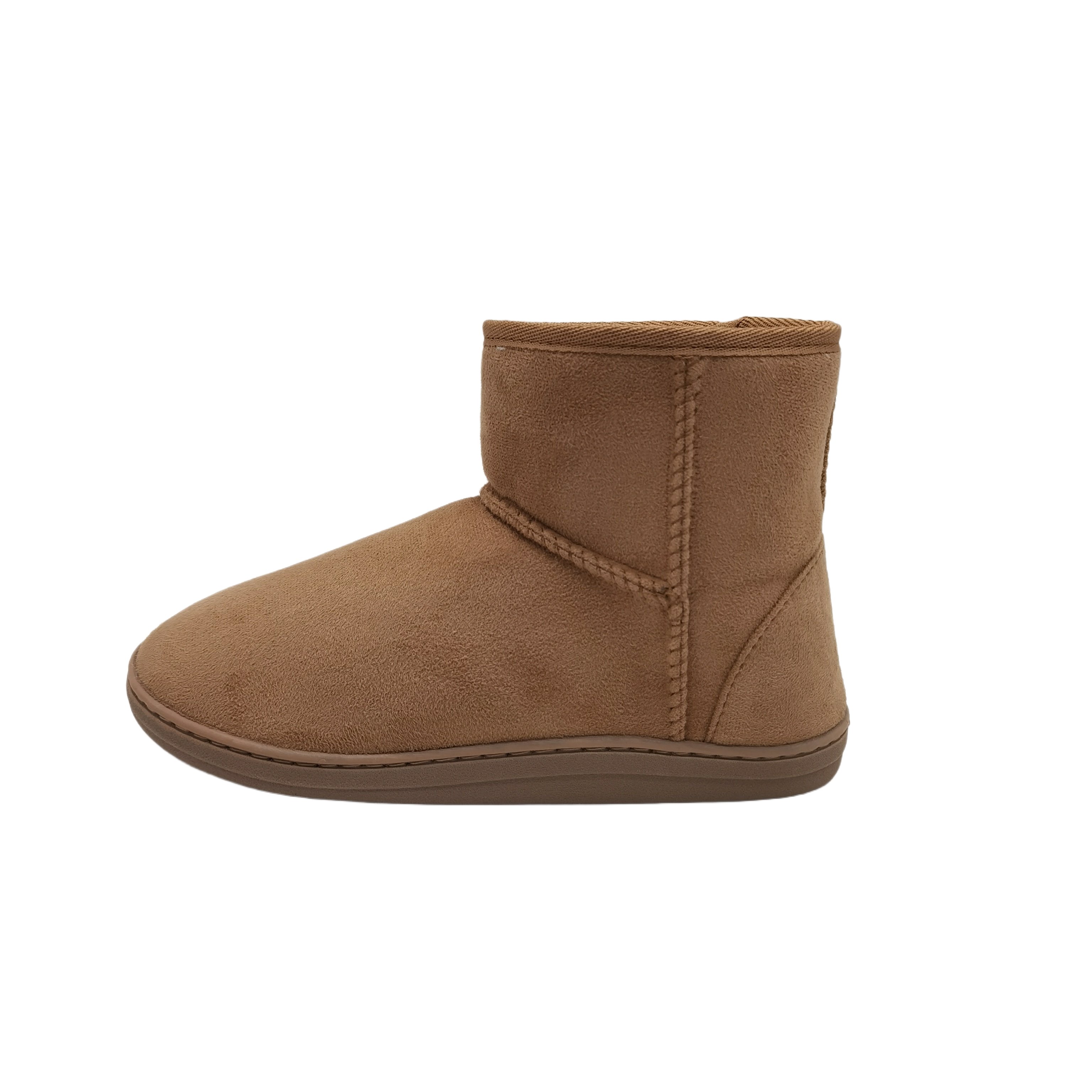 OEM customized Logo indoor boots TPR rubber outsole winter home flat slipper boots faux fur plush house boots for women