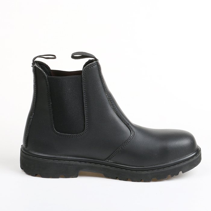 manufacturer factory custom black leather safety boot for men steel toe anti static slip resistant leather waterproof s3