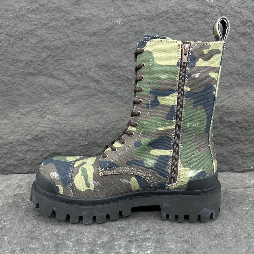 Size 38-46 High Quality New Men Luxury Camo Print Boots Men's Strike 20mm Designer Boot