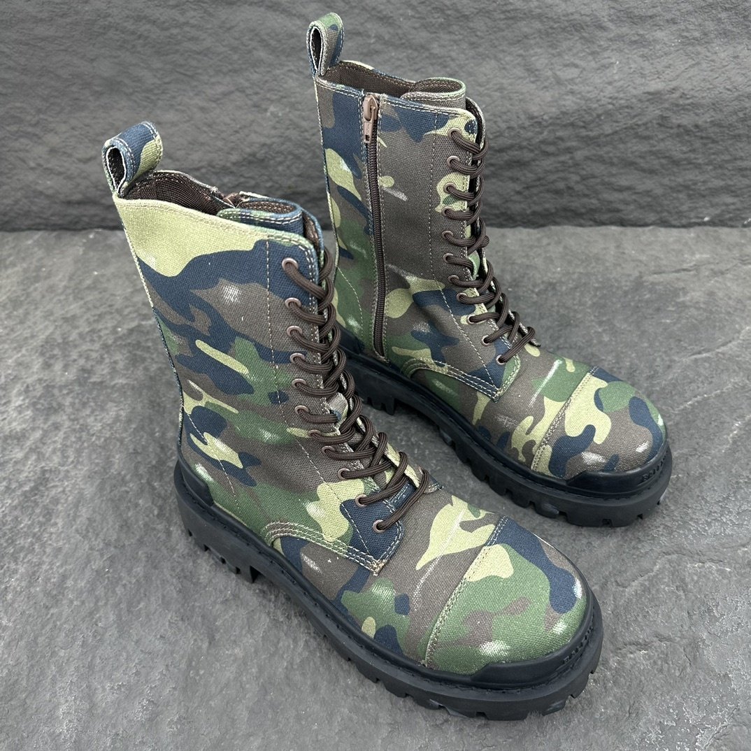 Size 38-46 High Quality New Men Luxury Camo Print Boots Men's Strike 20mm Designer Boot