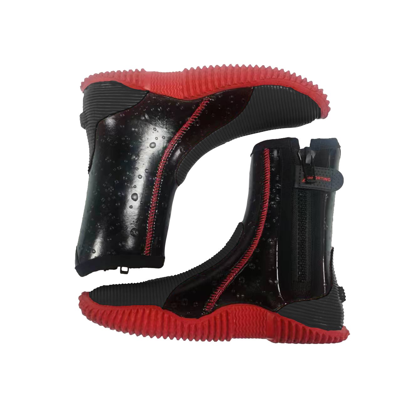 neoprene rubber boots Long Waterproof Breathable Fishing Boots Neoprene Rubber Farm Yard orange sole