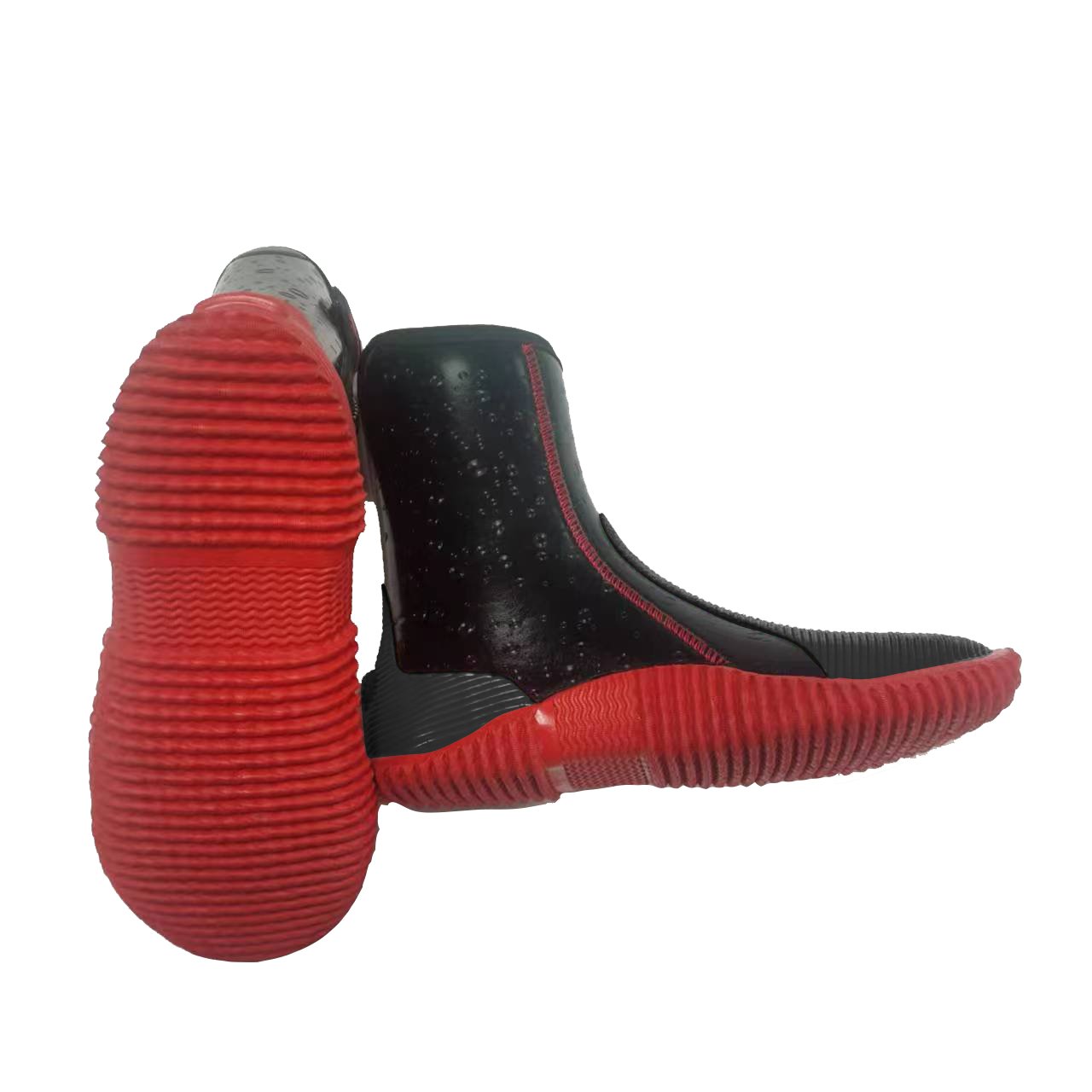 neoprene rubber boots Long Waterproof Breathable Fishing Boots Neoprene Rubber Farm Yard orange sole