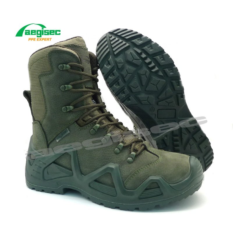 AEGISEC combat boots green nubuck puncture resistant waterproof membrane jungle boots men