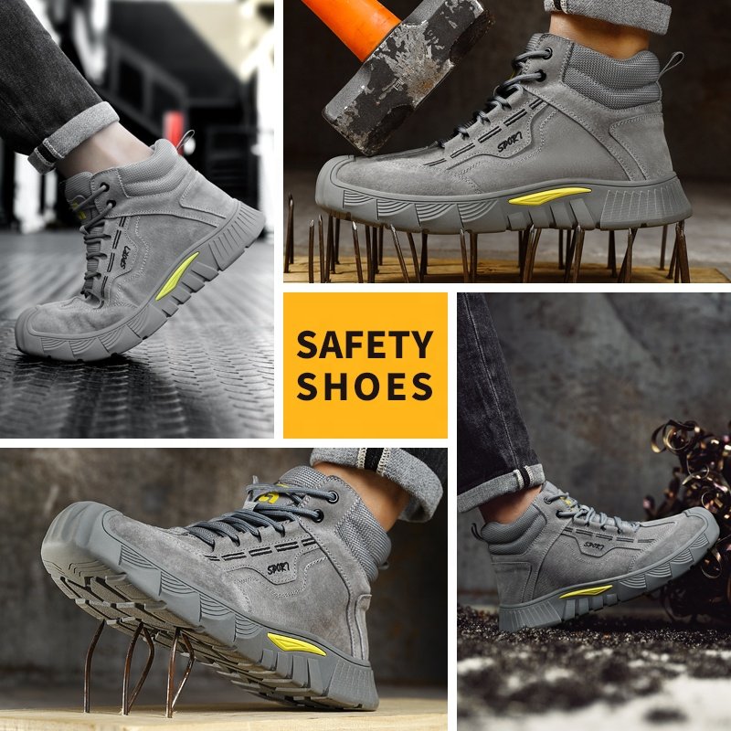 GUYISA Men's Work Boots with Steel Toe Excellent Rubber Sole European Standard Safety Shoes Unisex