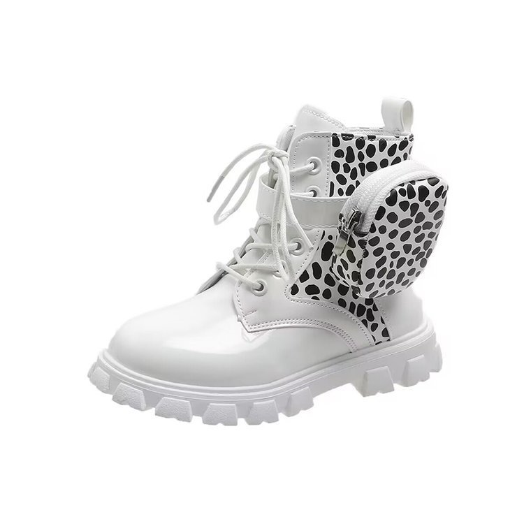 New fahion Girls boots shoes Children autumn pu leather shoes girl metal button knight boots