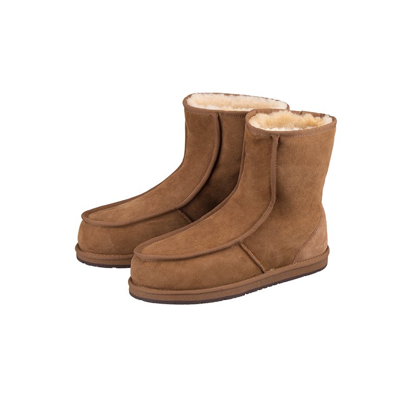 Classic mid-calf cow suede leather upper wool fur warm shoes outdoor boots for men women