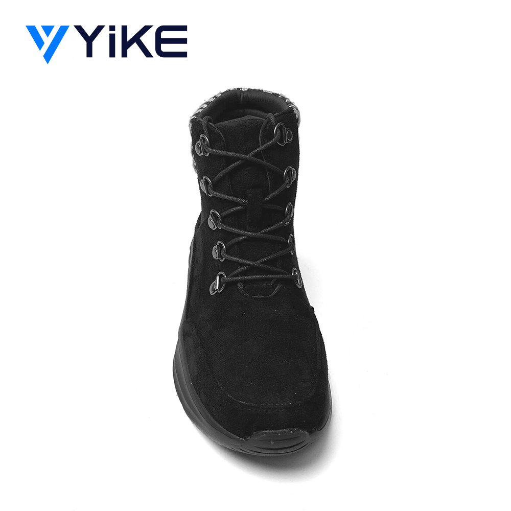 Hot sale designer fashion black lace up ladies warmer winter ankle boots