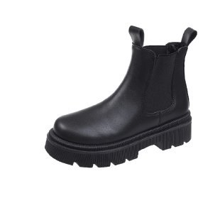 2024 Yingyuan new Autumn Winter Chelsea Boots Women Shoes Platform Beige Ankle Boots Short Chunky Punk Ankle Boots