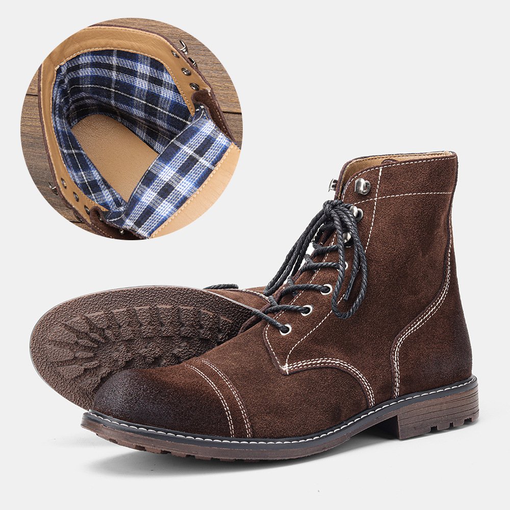 New Design Men'S Dress Shoes Plus Size High Top Male Boots Pu Leather Zip Working Boots Boots For Men