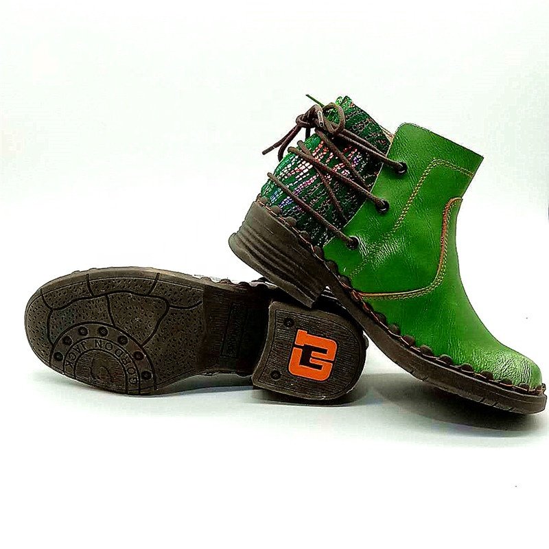 One-Step Comfort Genuine Safety Leather Shoes Non-Slip Wear-Resistant Flat Women's Boots