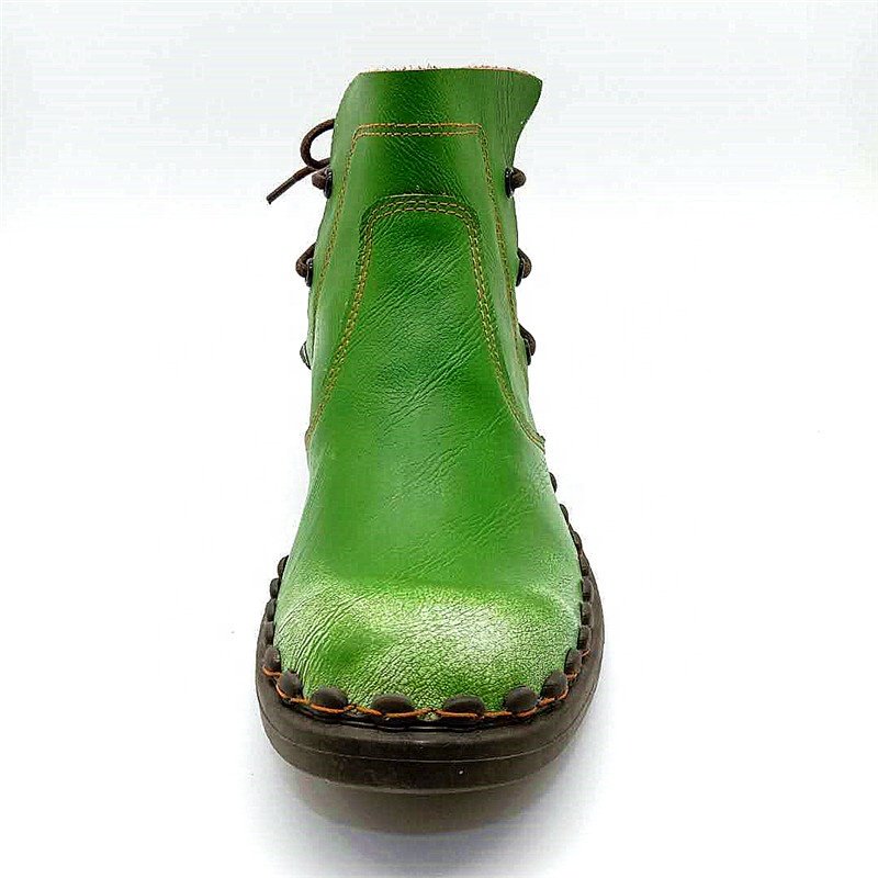 One-Step Comfort Genuine Safety Leather Shoes Non-Slip Wear-Resistant Flat Women's Boots