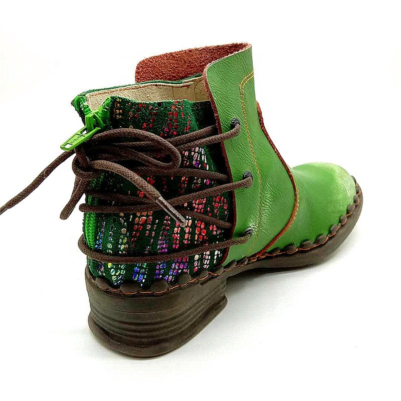 One-Step Comfort Genuine Safety Leather Shoes Non-Slip Wear-Resistant Flat Women's Boots