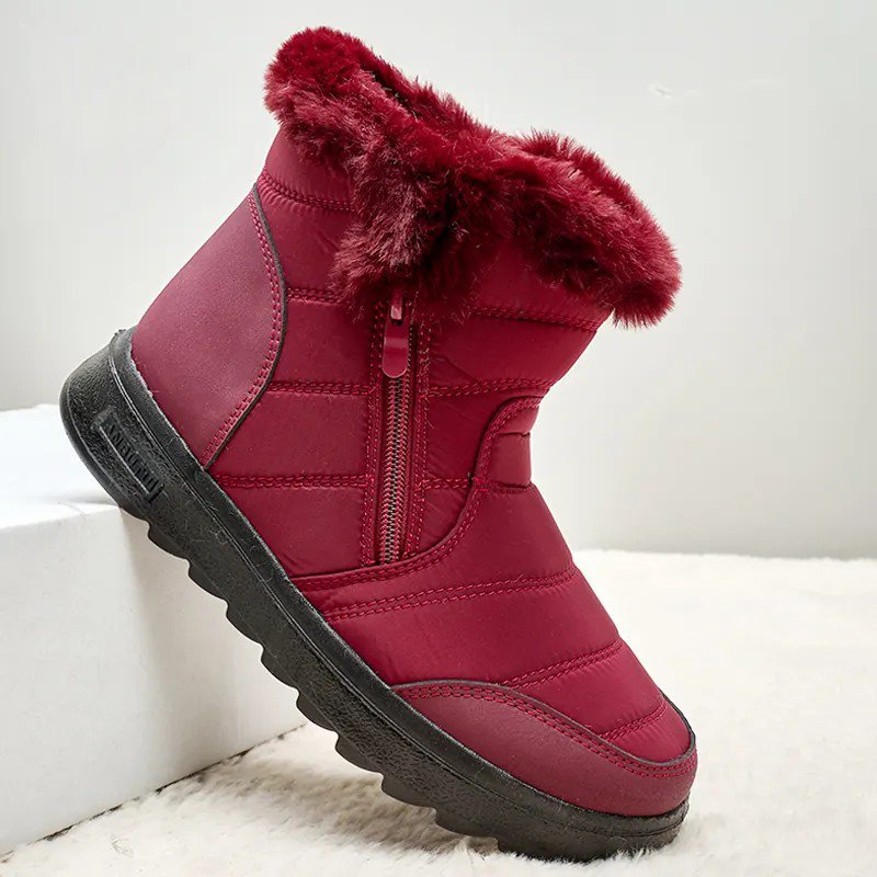 Wholesale Winter Warm Boots Waterproof Plush Cotton Lining Non-slip Snow Boots Women Boots Shoes For Cold Region