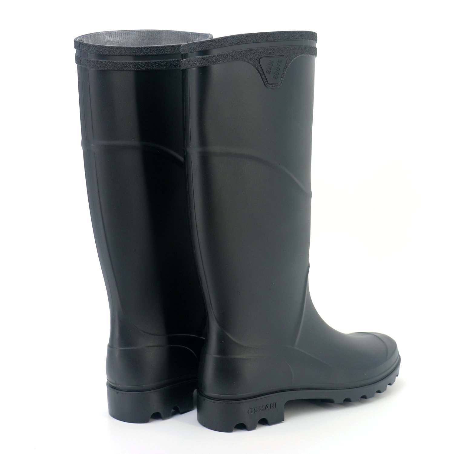 100% Water proof slip resistant light weight non safety PVC shiny gum rain boots for men