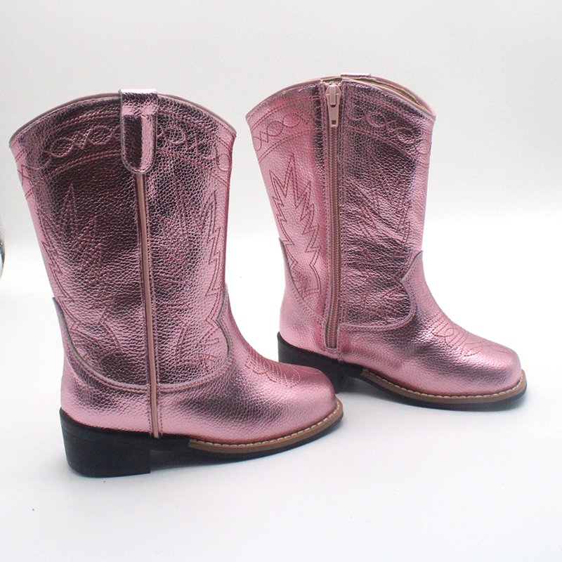 Wholesalers designer vintage Cowboy high heels boots glitter toddler baby boys kids girls shoes