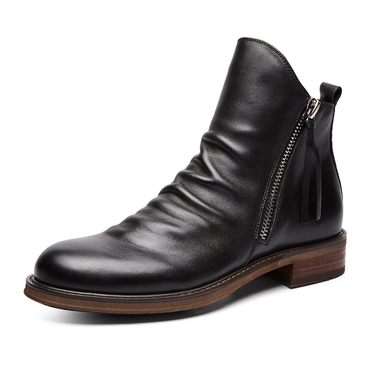 2024 Latest Designs Products Shoes British Style Men Zipper Dress Boot Fashion Footwear PU Leather Men's Boots