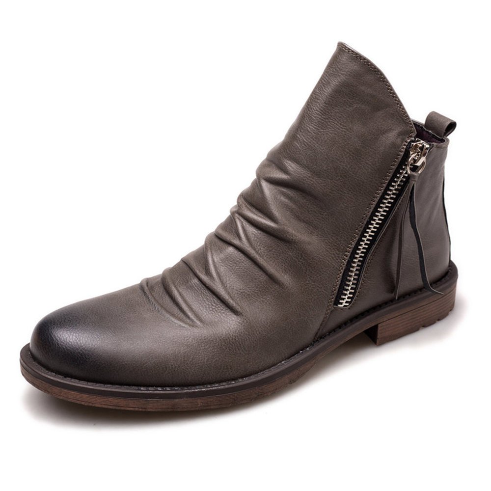 2024 Latest Designs Products Shoes British Style Men Zipper Dress Boot Fashion Footwear PU Leather Men's Boots