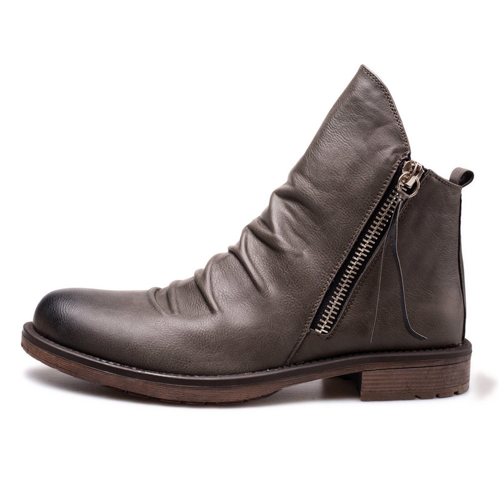 2024 Latest Designs Products Shoes British Style Men Zipper Dress Boot Fashion Footwear PU Leather Men's Boots