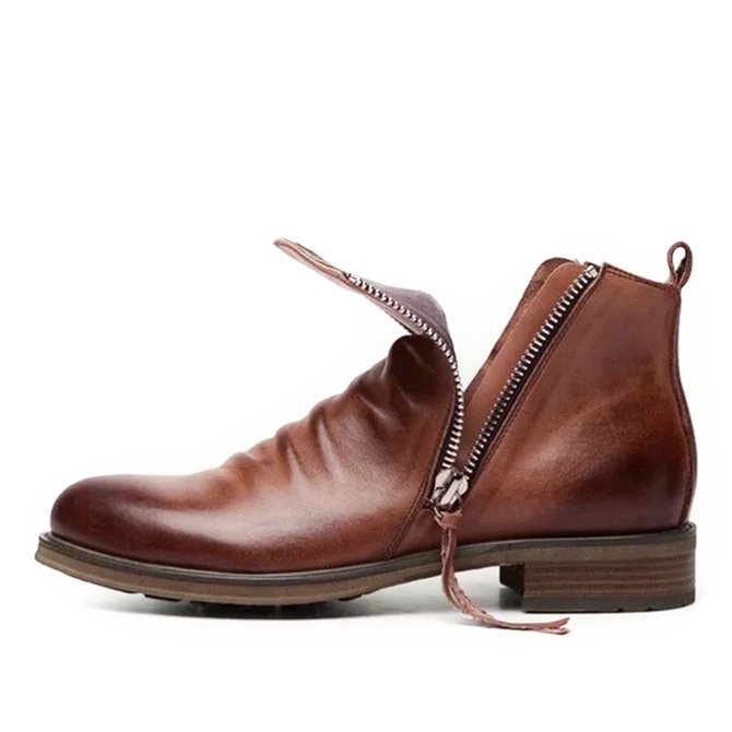2024 Latest Designs Products Shoes British Style Men Zipper Dress Boot Fashion Footwear PU Leather Men's Boots