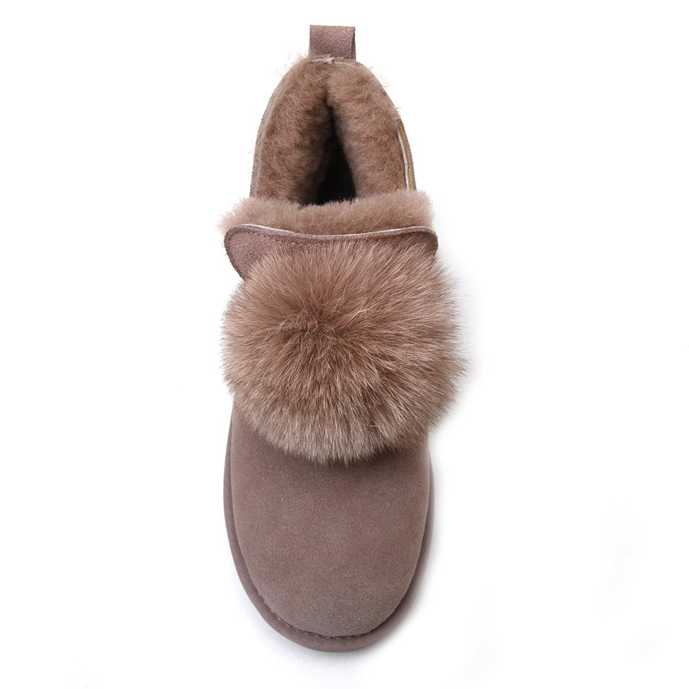 Customized Winter Warm Plush Classic Flat Children Outdoor Anti Slip Ankle suede snow boots kids