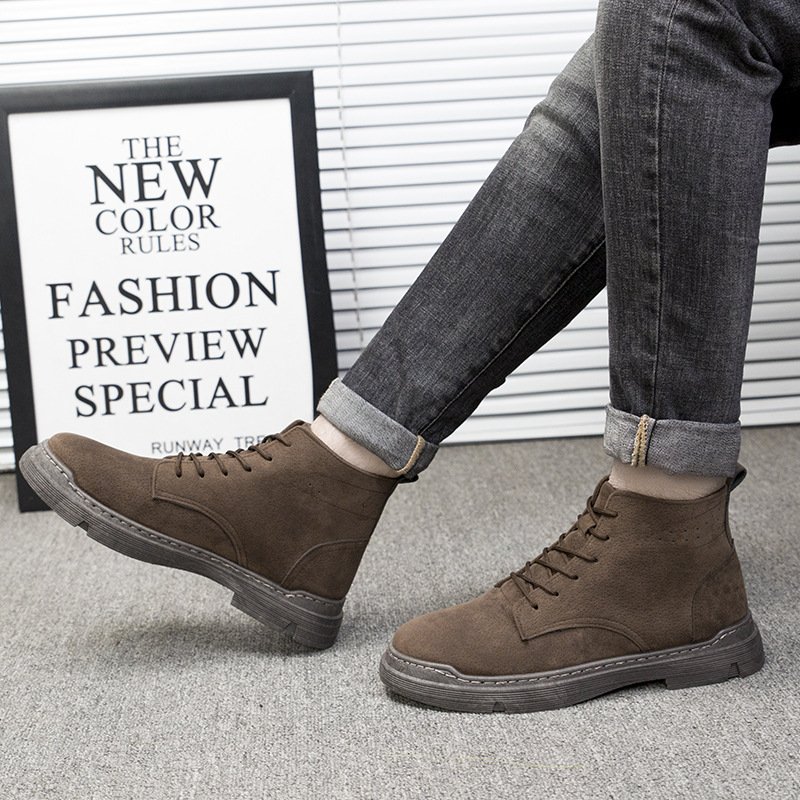 Spring and autumn new men's shoes boots casual shoes Korean style trendy shoes student sports high-top breathable