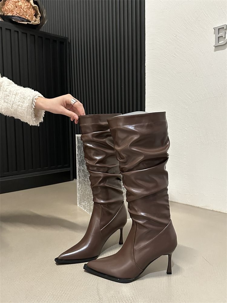 Busy Girl White Patent Leather Zip Stiletto High Heels Shoes Ladies Over The Knee Boots For Women Thigh High Boots