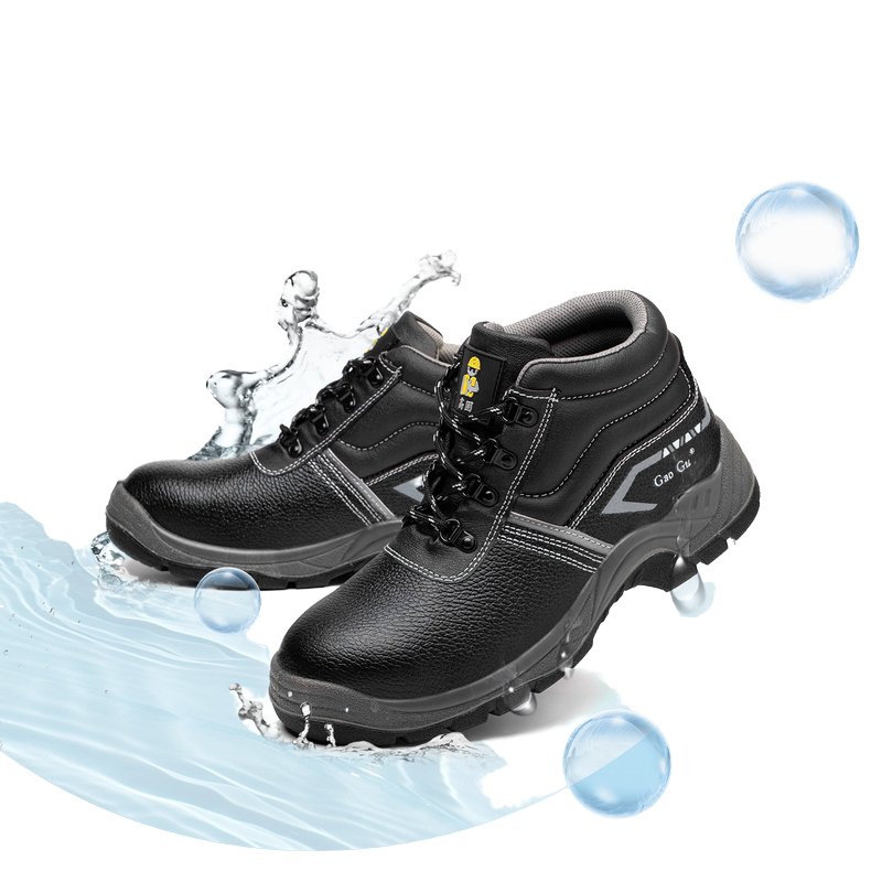 Custom Anti-Puncture Steel Toe Work Protective Leather Upper Anti-Static Feature Safety Boots For Men