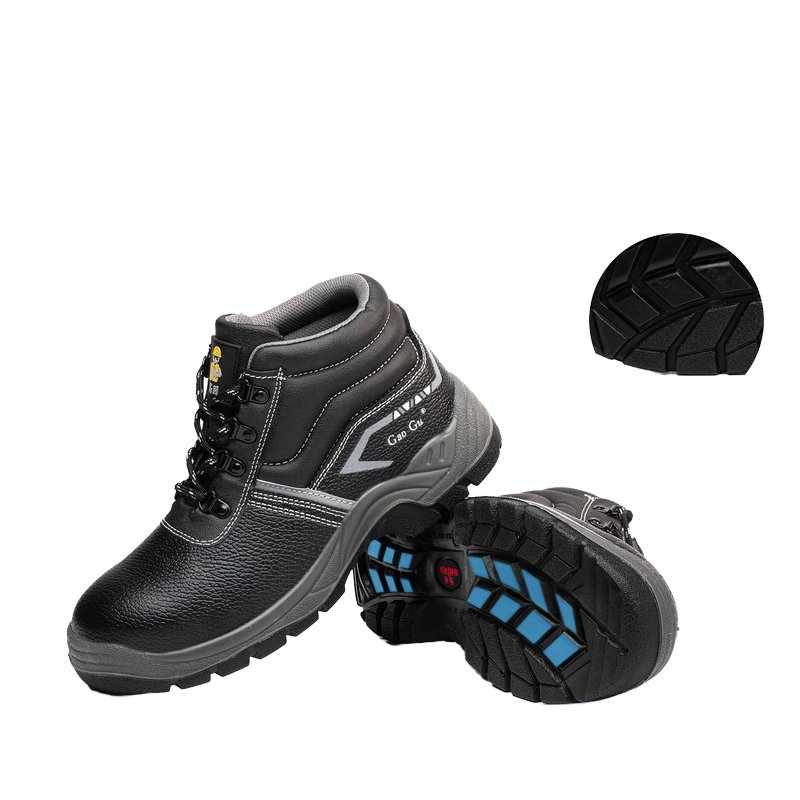 Custom Anti-Puncture Steel Toe Work Protective Leather Upper Anti-Static Feature Safety Boots For Men