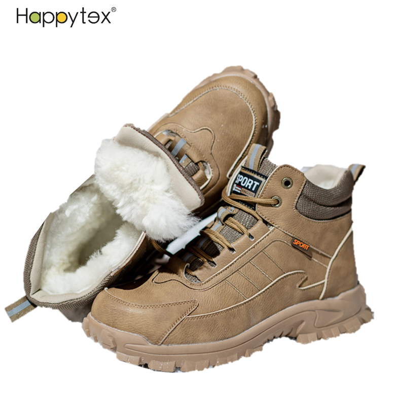 Winter Warm New Anti Smashing Wear-resistant Steel Toe High Top Wool Kitchen Safety Shoes Men Industrial Working Boot