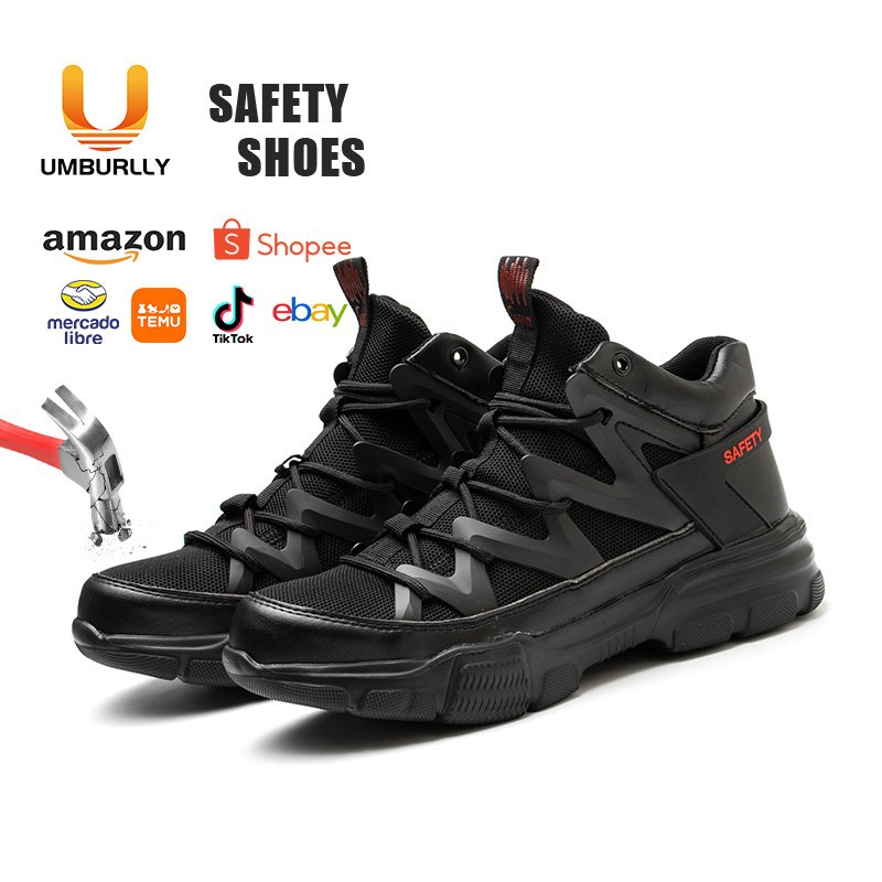 Comfortable Steel Toe Shoes for Men, Indestructible Work Sneakers with Puncture Proof Insole, Breathable Safety Shoes for Constr
