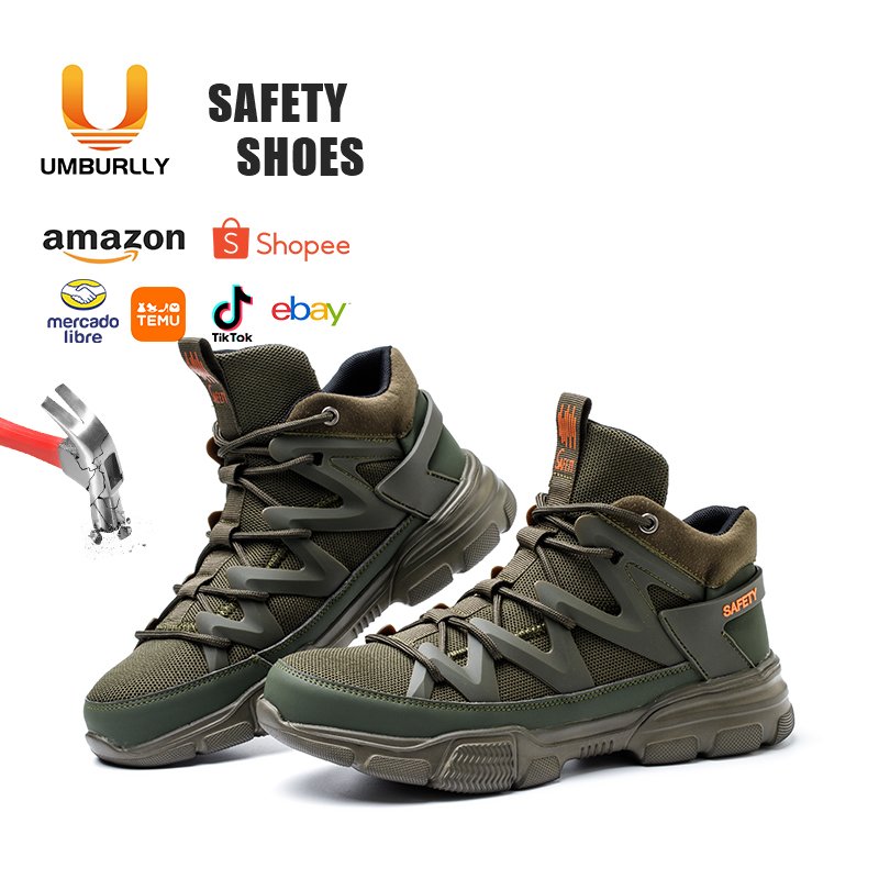 Comfortable Steel Toe Shoes for Men, Indestructible Work Sneakers with Puncture Proof Insole, Breathable Safety Shoes for Constr