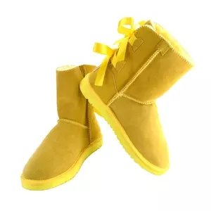 women's winter snow boots women's real wool two bows boots can make logo baby and women size shoes