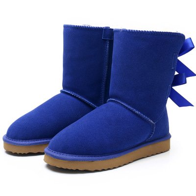 women's winter snow boots women's real wool two bows boots can make logo baby and women size shoes