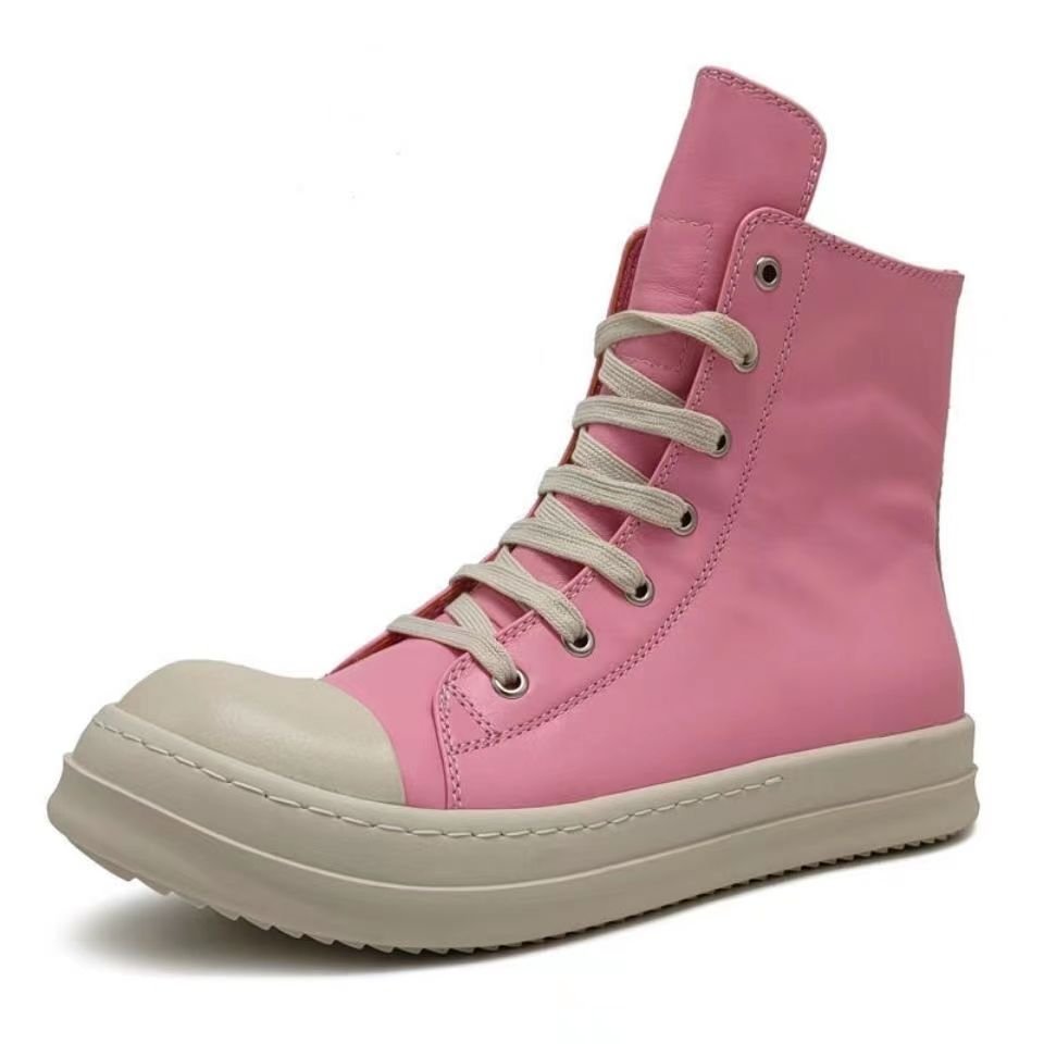 2024 Hot selling Canvas Flat Canvas Casual Womens Men's Plus Size Pinks Ro Owens High Boots Fashion and casual shoes